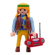 Playmobil Figur Mädchen Jacke braun Hippie Radio Stadt Park