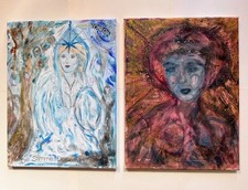 2-er Set Modern Acrylmalerei