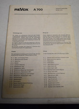 Original revox 700 - a, manual