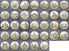 Medaillen  European Currencies in PP  mit Umlaufmünze Vergoldet  Bitte Auswählen