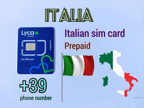 Italy sim card prepaid - +39, •