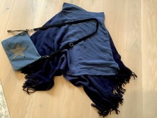 Poncho Überwurf blau