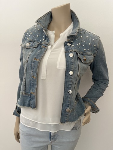 Hochwertige jeansjacke mit - hochwertige,