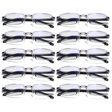 10er Pack Herren Lesebrille Randlos Blaulichtfilter Brille Top Preis +1,0~+4,0
