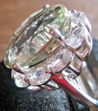 Prasiolith statement ring - ring, 925