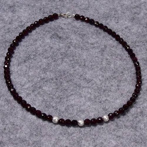 Granat halskette 925er - granat, halskette,
