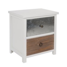 Nachtschrank IRON weiß braun