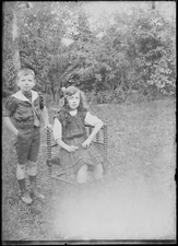 Alte Glasfoto Platte Schwarz