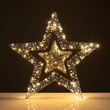 LUMIDA Xmas LED-Stern Perlen-Design outdoorgeeignet 60cm P1