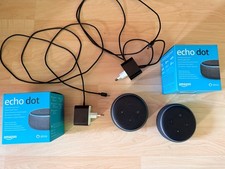 2x Amazon Echo Dot 3. Generation, Anthrazit Schwarz, Alexa, Smart Lautsprecher