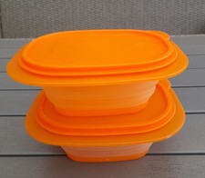 Tupperware Mini Max orange Faltschale 850ml - 2 Stück im Set Tupper 