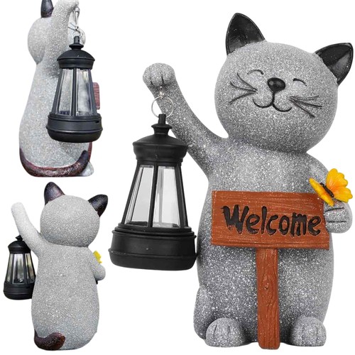 Solar led leuchte katze - led,