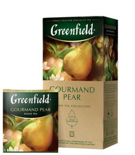 Greenfield Gourmand Pear – Schwarzer Tee mit Birnenaroma – 25 Teebeutel