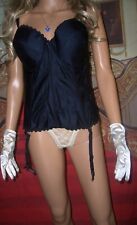 Di Lorenzo herrliche PIN UP Glanz Mieder Straps Corsage schwarz 85G NEU  (zo29