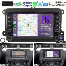4+64GB Android 15 Autoradio GPS Navi CarPlay DAB+ Für Skoda Superb II Kombi 3T