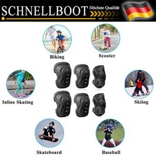 6X Kinder Protektoren Ellenbogen Handgelenke Knieschützer Schoner Inlineskater_