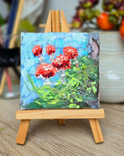 Red Mushrooms Oil Painting