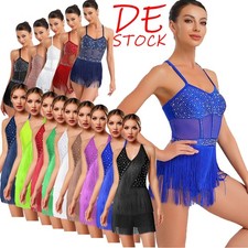 Damen Latein Tanzkleid Glitzer