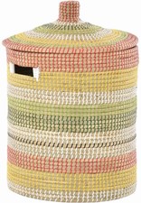 Seegras Dekokorb mit Deckel