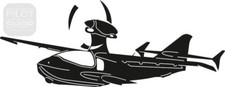 Aufkleber Ultraleicht Wasserflugzeug FLYWHALE -silber-