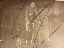 Original Foto GÖRICKE 1926 Rennrad auf Rolle Fahrrad Oldtimer