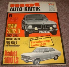 MOT 26/68 BMW 2002 ti, Simca 1200 S, Peugeot 204, Ford 20M RS, Opel Kadett B