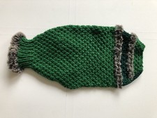 Handgestrickter Hundepullover, ( Fr. Bulldogge) ,Rl. 44 cm, Grün