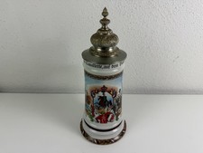 Reservistenkrug Kavallerie Militaria Dragoner Bierkrug Zinndeckel alt antik RAR
