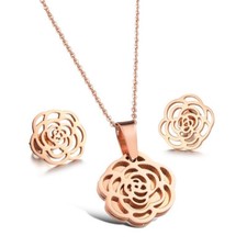 DAMEN SCHMUCKSET ROSE