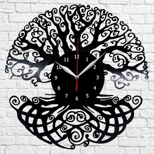 Tree vinyl record - wall, clock