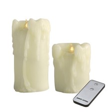 X4-LIFE LED Kerzen Wachstropfen, 2er-Set mit Fernbedienung, LED Echtwachskerzen