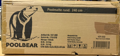 Poolmatte 240cm rund