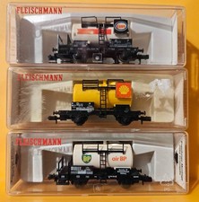 Fleischmann 8400, 8401, 8404 DB schwarz Kesselwagen "Esso", "Shell", "air BP"