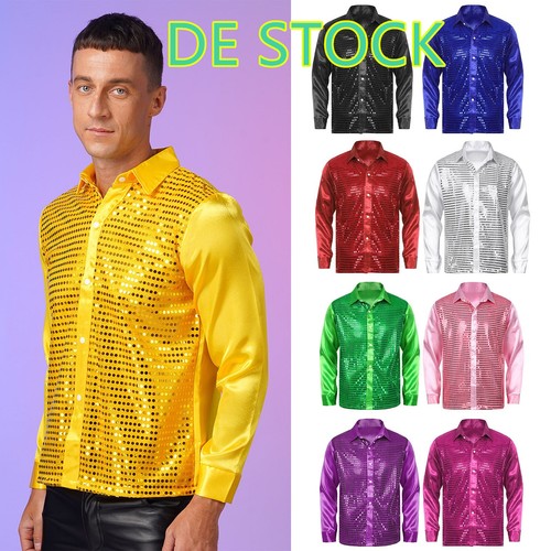 Herren pailletten hemd - herren,