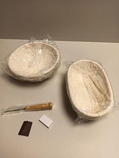 2er-Set Gärkorb zum Brotbacken, Gärkorb Brot, Gärkörbchen Runde und Ovale,