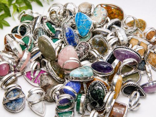 Gemischtes edelstein ring set - gemischtes,