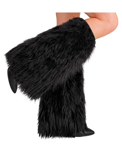 Schwarze plüsch beinstulpen - schwarze,