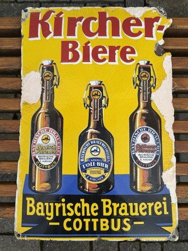 Kircher emailschild bier - kircher,