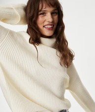 M&S Damen gerippter Rollkragen