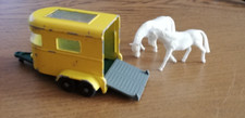 Matchbox Pony Trailor Horse Float 43 gelb 2 Pferde weiß 1968 Lesney England -6-