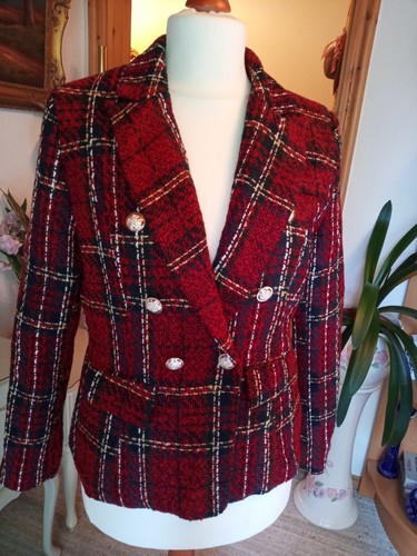 Damen tweet blazer neu rot - damen-tweet-blazer, in
