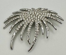 Vintage Swarovski Brooch Rhinestone Silver Tone Signed Fireworks Starburst
