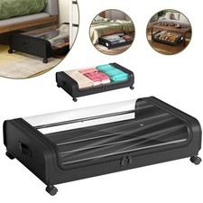 Unterbett Aufbewahrungsbox Unterbettkommode Metallrahmen Bettkasten für Kleidung