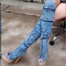 Denim Damen Stilettoabsatz