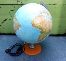 Globus beleuchtet, Tecnoglobus , groß ca. 41 cm, Standfuss Buche, TOP Zustand!