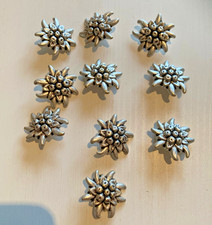 10 Knöpfe, Trachtenknöpfe, Edelweiß 30 mm, neuwertig