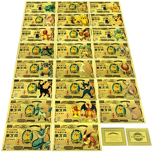 Pokémon gold folien banknoten - gold,