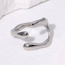 Edelstahl Ring Unisex Silber