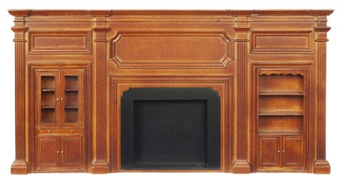 Puppenhaus nussbaum wand kamin - nussbaum,