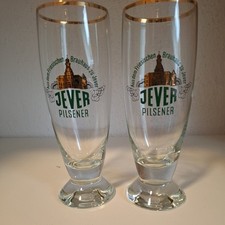 2er Set Biergläser - Jever Fun 0,4 l Rastal - Bierglas, Vintage mit Gold Rand